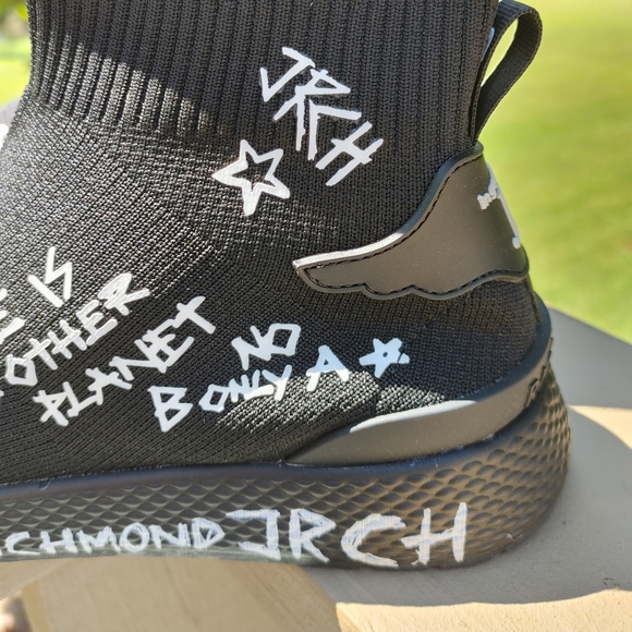 JOHN RICHMOND WOMENS SOCK FIT HI TOP SNEAKER IN BLACK, 36 - Picture 11 of 16